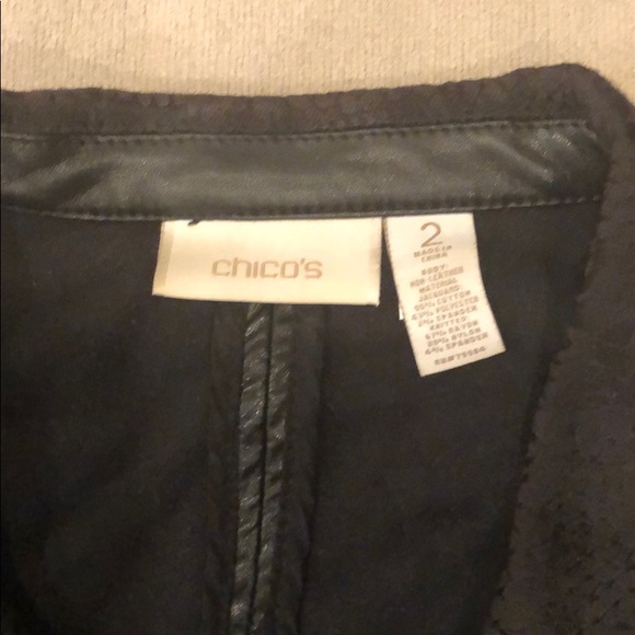 Chico’s Faux Leather Blazer - Picture 3 of 4